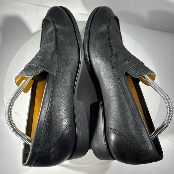 Sandro Moscoloni Mens Size 10 Leather Loafers Shoes Dress Black Apron Split Toe - Picture 7 of 12